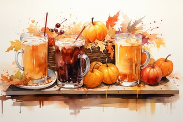 Canvas Print - Seasonal drinks - Generative AI