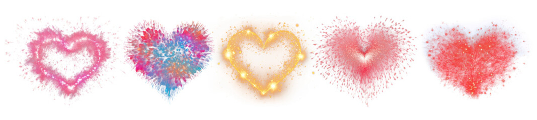 Poster - Fireworks outdoors sparks png element set on transparent background