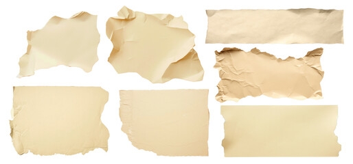 Wall Mural - Ripped paper png element set on transparent background