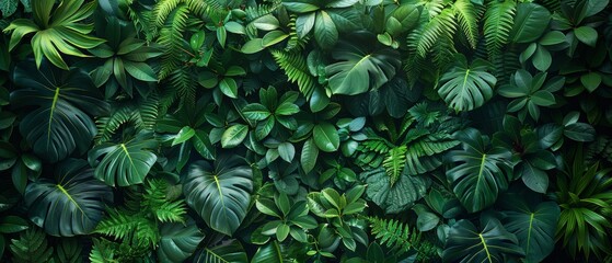 From above, the tropical plants background appears as a living tapestry, with each leaf and flower adding its own unique touch to the intricate design.