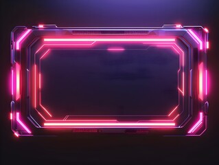 Poster - Sleek Metallic Futuristic Frame on Modern Gradient Background Suitable for Tech Designs and Presentations