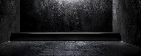 Wall Mural - Matte Black Backdrop for Sophisticated Tech Gadget Presentation with Ample Copy Space