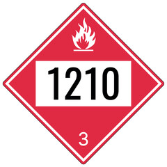 Wall Mural - Hazardous material sign class 3 hazardous substances (Flammable and Combustible Liquids)