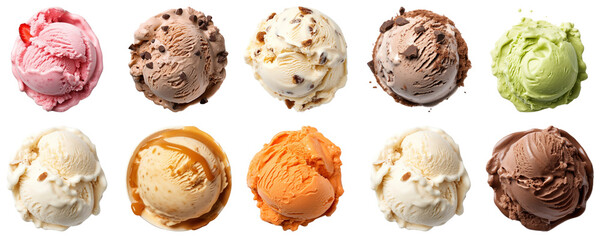 Wall Mural - Ice cream png element set on transparent background
