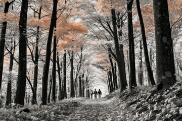 Canvas Print - Autumn hiking - Generative AI