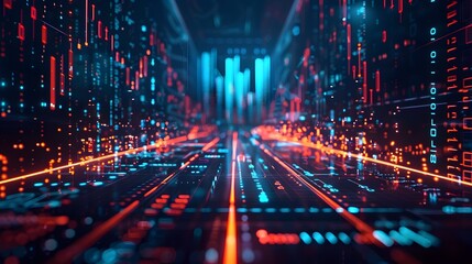 Poster - Futuristic Powered Financial Trading Platform with Dynamic Market Data Visualization