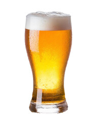 glass of beer isolated on transparent or white background