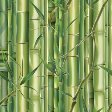 seamless pattern of bamboo stalks
