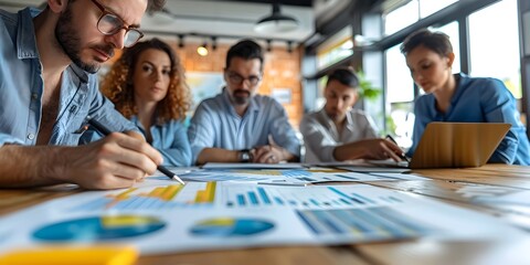 Poster - Focused Diverse Team Strategizing with Charts and Graphs in Dynamic Business Meeting