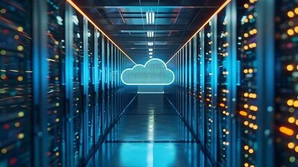 Poster - Cloud Computing Infrastructure with Secure Virtual Data Centers and Servers Conceptual Technology Background
