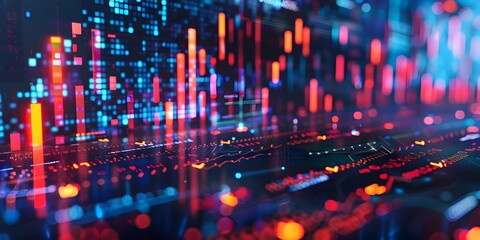 Aufkleber - vibrant digital representation of diversified financial portfolio and planning concept
