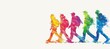 © Hero Design - Colorful silhouette of backpacker students. LGBT pride gender equality wallpaper. Generative AI technology.