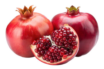 Wall Mural - Whole Pomegranate and Pomegranate Slice Cut-out Image
