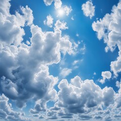 Wall Mural - blue sky with clouds. AI generated