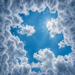 Wall Mural - blue sky with clouds. AI generated
