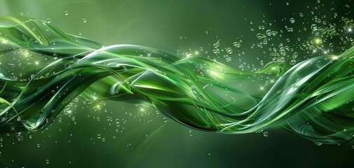 Dynamic green energy, abstract streaks, sustainable design, ecoconscious theme, futuristic style