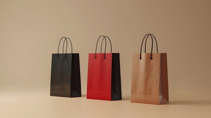 Wall Mural - brown paper bag for mockup place