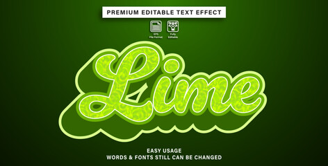 Wall Mural - Editable graphic text effect lime