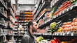 © Anoo - A man confidently stands in the grocery store aisle, surrounded by shelves filled with a variety of products