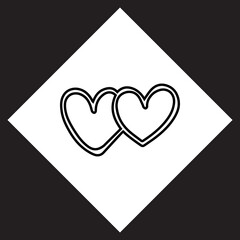 Fototapete - Heart icon vector. Love logo design. Heart vector icon illustration in rhombus isolated on black background