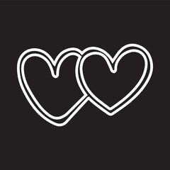 Fototapete - Heart icon vector. Love sign symbol vector. Heart vector icon illustration isolated on black background