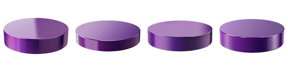 Set of Purple Podium isolated on transparent png background collection set . Generative ai