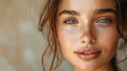 Canvas Print - portrait of a young beauty model with clear, glowing skin