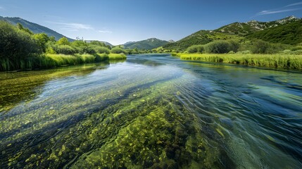 Wall Mural - confluence two rivers image