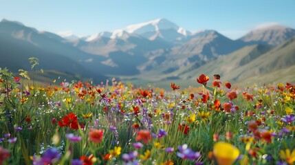 Wall Mural - meadow multicolored pic