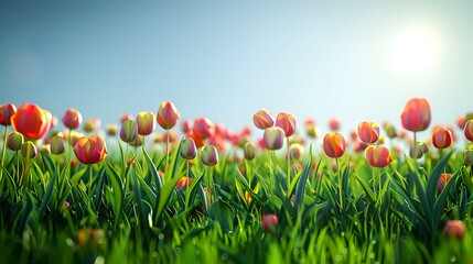 Poster - summer meadow tulips 