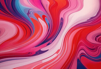 Poster - Close-up shot of a vibrant red and pink painting, perfect for art and design projects