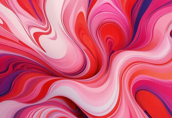 Poster - Close-up shot of a vibrant red and pink painting, perfect for art and design projects