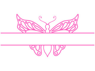 Wall Mural - butterfly vintage frame line art