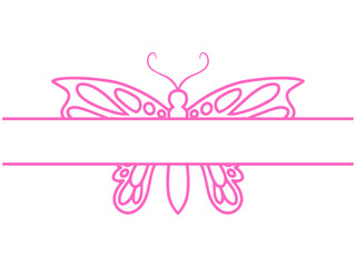 Wall Mural - butterfly frame sketch line art