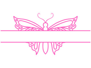 Wall Mural - butterfly frame sketch line art