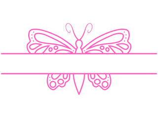 Wall Mural - butterfly frame outline background