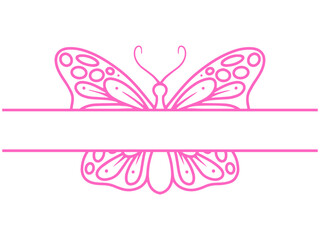 Wall Mural - butterfly frame outline background