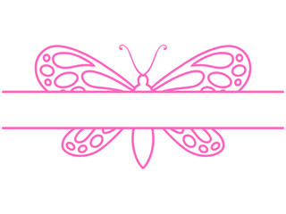 Wall Mural - Butterfly Line Art Frame Background
