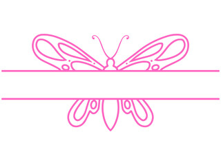 Wall Mural - butterfly line art frame background