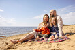 © DariaTrofimova - Portrait of  loving family of parents and daughter with son on  beach by   sea