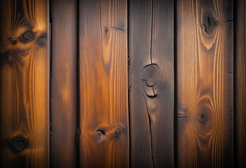 Poster - Rustic Wooden Planks with Rich Textures and Dark Tones Creating a Vintage Aesthetic