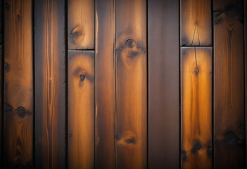 Poster - Rustic Wooden Planks with Rich Textures and Dark Tones Creating a Vintage Aesthetic