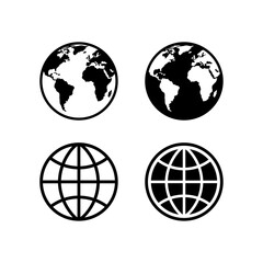 Poster - globe icon symbol set. globe earth icons. web icon set vector. website, homepage icon set