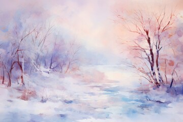 Wall Mural - Winter background backgrounds outdoors painting.