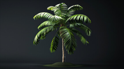 palm tree illustration isolated on black background