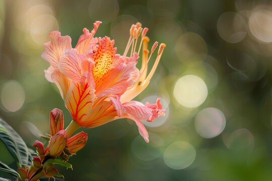 A dragon flower gently swaying in the breeze, as if dancing to its own rhythm.