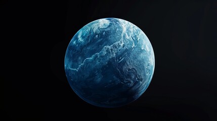Wall Mural - Stunning image of a blue planet against a dark background, capturing the beauty of outer space and celestial bodies.