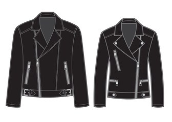 Wall Mural - Men's and women's black leather jacket