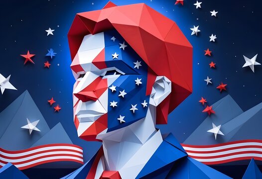 stars and stripes, illustration with the theme of American independence