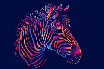  CG artwork shows a zebra in neon colors on a black backdrop with watercolor splatters.